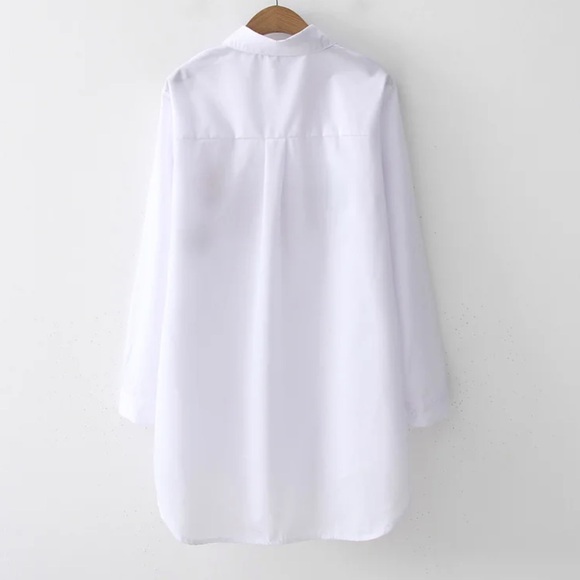 Embroidery Paris Cotton Button Down Top - Picture 3 of 6